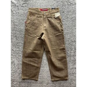 NWT Vintage Y2K Mecca Embroidered High Rise Baggy Denim Jeans Teens Size 10